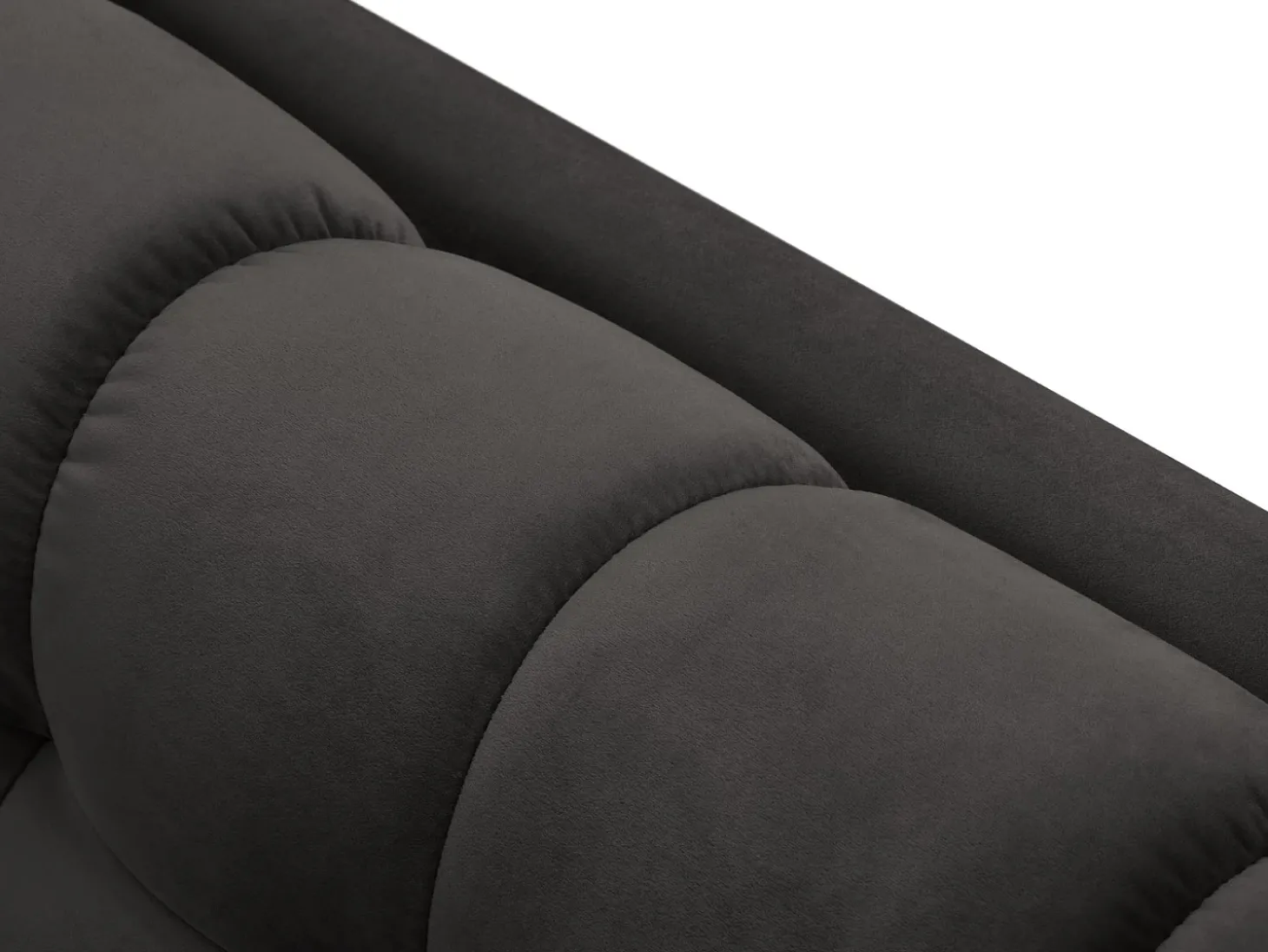 Cosmopolitan Design - Sofá "Bali" 3 lugares em veludo cinza escuro - 177x92x75cm
