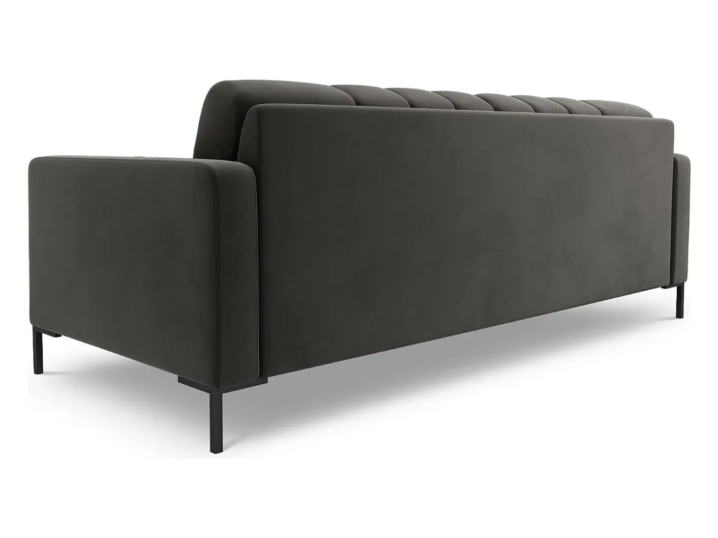 Cosmopolitan Design - Sofá "Bali" 3 lugares em veludo cinza escuro - 177x92x75cm