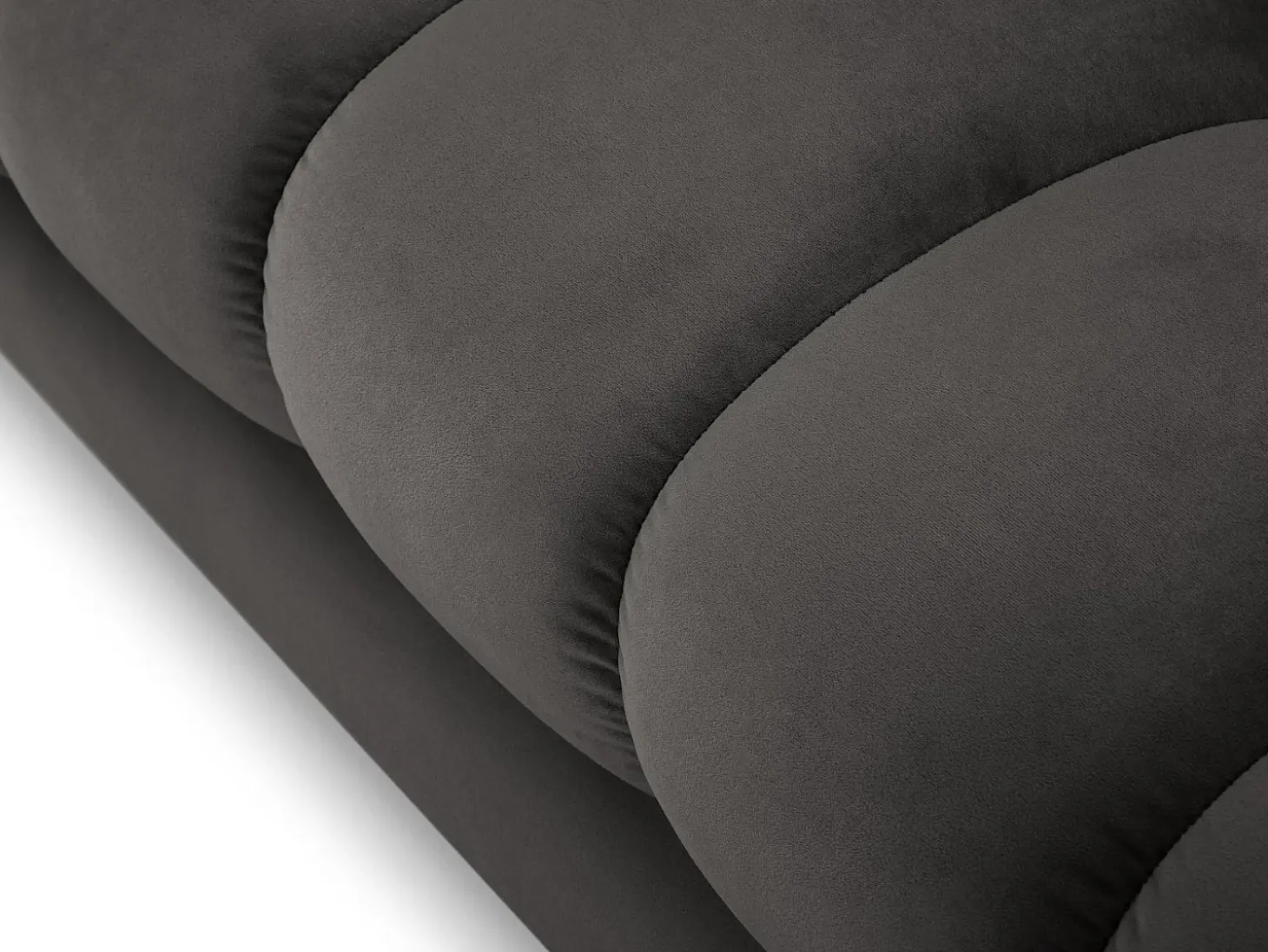 Cosmopolitan Design - Sofá "Bali" 3 lugares em veludo cinza escuro - 177x92x75cm