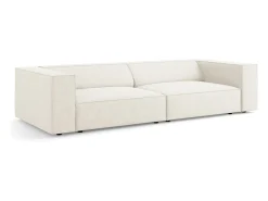 Cosmopolitan Design - Sofá "Arendal" 4 lugares em tecido chenille com efeito canelado marfim - 244x102x70cm
