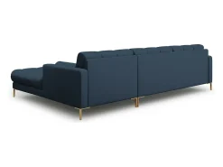 Cosmopolitan Design - Sofá de canto direito "Bali" 5 lugares em tecido estrutural azul - 293x185x75cm