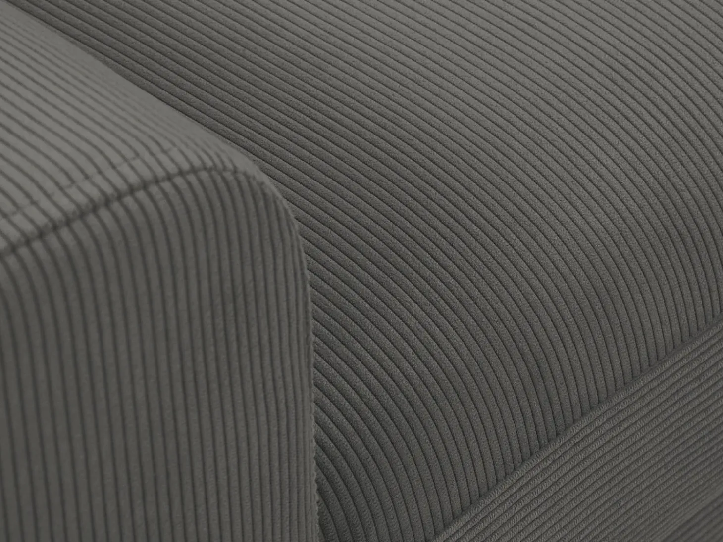 Cosmopolitan Design - Sofá convertível de canto direito com caixa de arrumação "Kyoto" 4 lugares em veludo cotelê cinza - 241x145x88cm