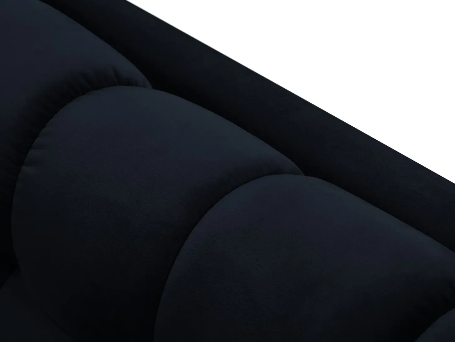 Cosmopolitan Design - Sofá de canto direito "Bali" 5 lugares em veludo azul escuro - 293x185x75cm