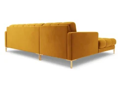 Cosmopolitan Design - Sofá de canto esquerdo "Bali" 5 lugares em veludo amarelo - 293x185x75cm