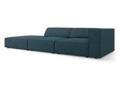 Cosmopolitan Design - Sofá esquerdo "Arendal" 4 lugares em tecido chenille com efeito canelado azul marinho - 262x102x70cm