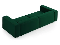 Cosmopolitan Design - Sofá "Arendal" 4 lugares em veludo verde garrafa - 244x102x70cm