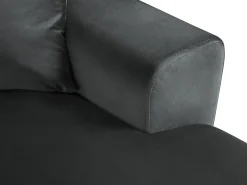 Cosmopolitan Design - Sofá panorâmico convertível esquerdo com caixa de arrumação "Kyoto" 7 lugares em veludo cinza escuro - 313x194x88cm