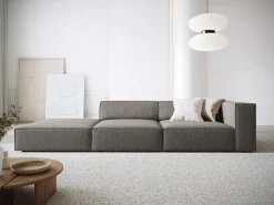 Cosmopolitan Design - Sofá esquerdo "Arendal" 4 lugares em tecido chenille cinza - 262x102x70cm