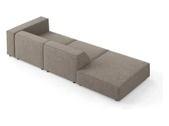 Cosmopolitan Design - Sofá esquerdo "Arendal" 4 lugares em tecido chenille cinza - 262x102x70cm