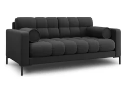 Cosmopolitan Design - Sofá "Bali" 2 lugares em tecido estrutural cinza escuro - 152x92x75cm