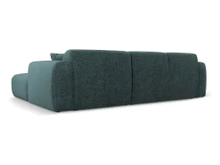Cosmopolitan Design - Sofá de canto esquerdo "Nolio" 4 lugares em tecido chenille petróleo - 260x170x72cm