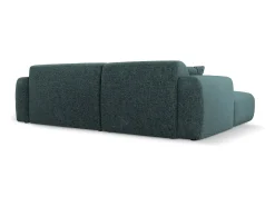 Cosmopolitan Design - Sofá de canto direito "Nolio" 4 lugares em tecido chenille petróleo - 235x170x72cm