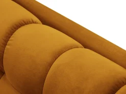 Cosmopolitan Design - Sofá de canto direito "Bali" 5 lugares em veludo amarelo - 293x185x75cm