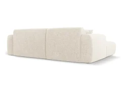 Cosmopolitan Design - Sofá de canto direito "Nolio" 4 lugares em tecido chenille bege claro - 235x170x72cm