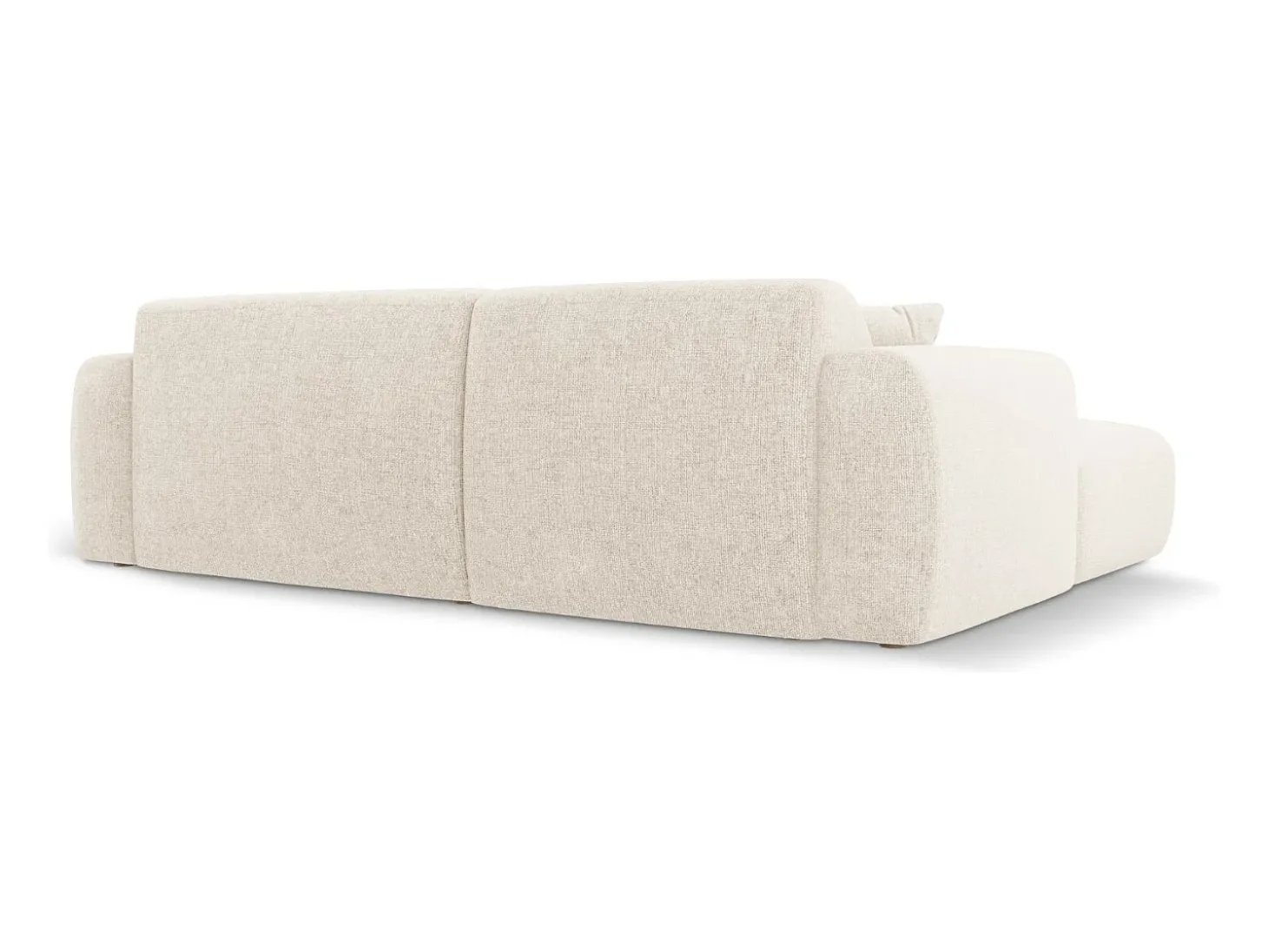 Cosmopolitan Design - Sofá de canto direito "Nolio" 4 lugares em tecido chenille bege claro - 235x170x72cm