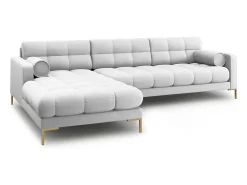 Cosmopolitan Design - Sofá de canto esquerdo "Bali" 5 lugares em tecido estrutural cinza claro - 293x185x75cm