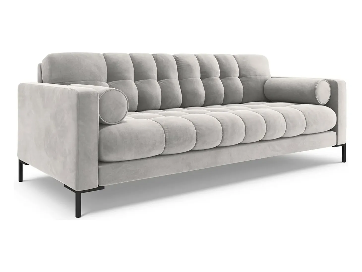 Cosmopolitan Design - Sofá "Bali" 3 lugares em veludo prata - 177x92x75cm