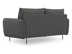 Cosmopolitan Design - Sofá "Vienna" 2 lugares em tecido estrutural cinza escuro - 160x92x95cm