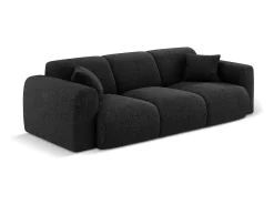 Cosmopolitan Design - Sofá "Nolio" 3 lugares em tecido chenille preto - 235x95x72cm