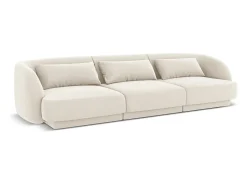 Cosmopolitan Design - Sofá "Tulum" 3 lugares em veludo bege claro - 255x90x70cm