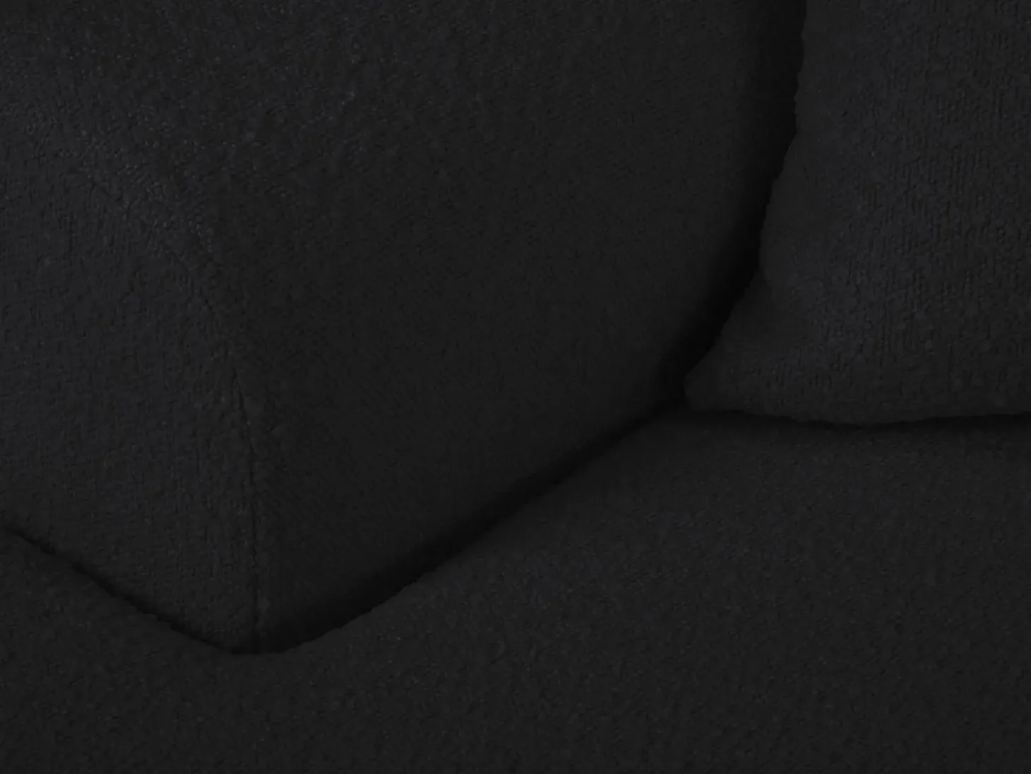 Cosmopolitan Design - Sofá convertível de canto esquerdo com caixa de arrumação "Kyoto" 4 lugares em tecido bouclé preto - 241x145x88cm