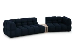 Cosmopolitan Design - Sofá modular direito "Sky" 3 lugares em veludo azul real - 353x148x75cm