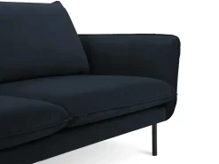 Cosmopolitan Design - Sofá "Vienna" 3 lugares em veludo azul escuro - 200x92x95cm