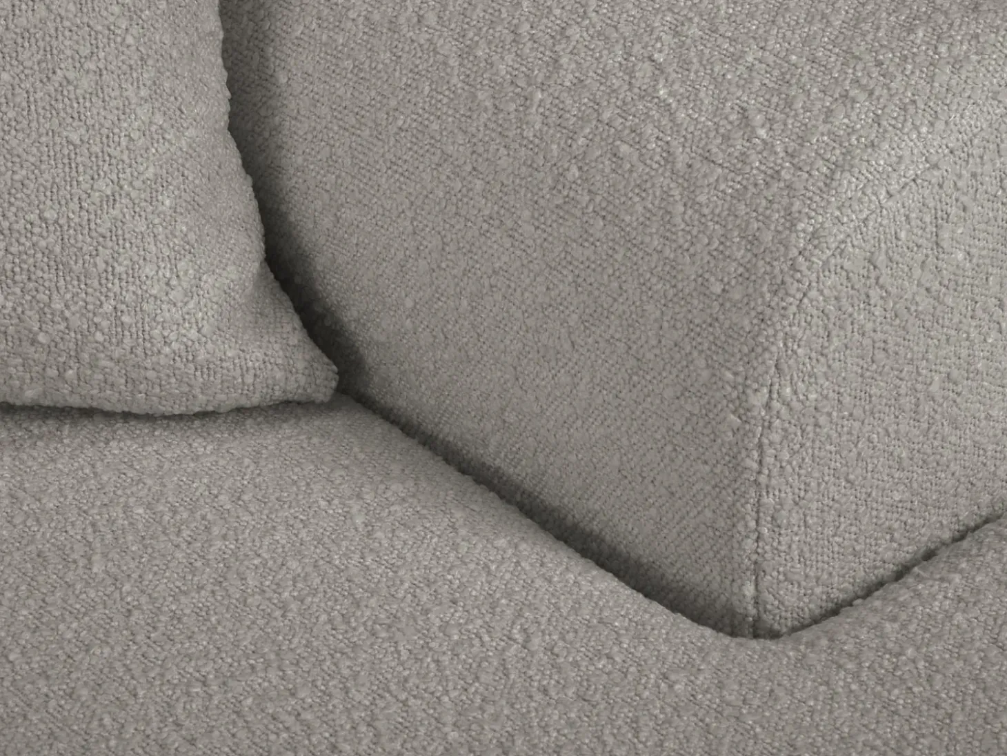 Cosmopolitan Design - Sofá convertível de canto direito com caixa de arrumação "Kyoto" 4 lugares em tecido bouclé cinza - 241x145x88cm