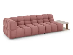 Cosmopolitan Design - Sofá modular direito "Sky" 4 lugares em veludo salmão - 297x102x75cm