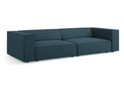 Cosmopolitan Design - Sofá "Arendal" 4 lugares em tecido chenille com efeito canelado azul marinho - 244x102x70cm