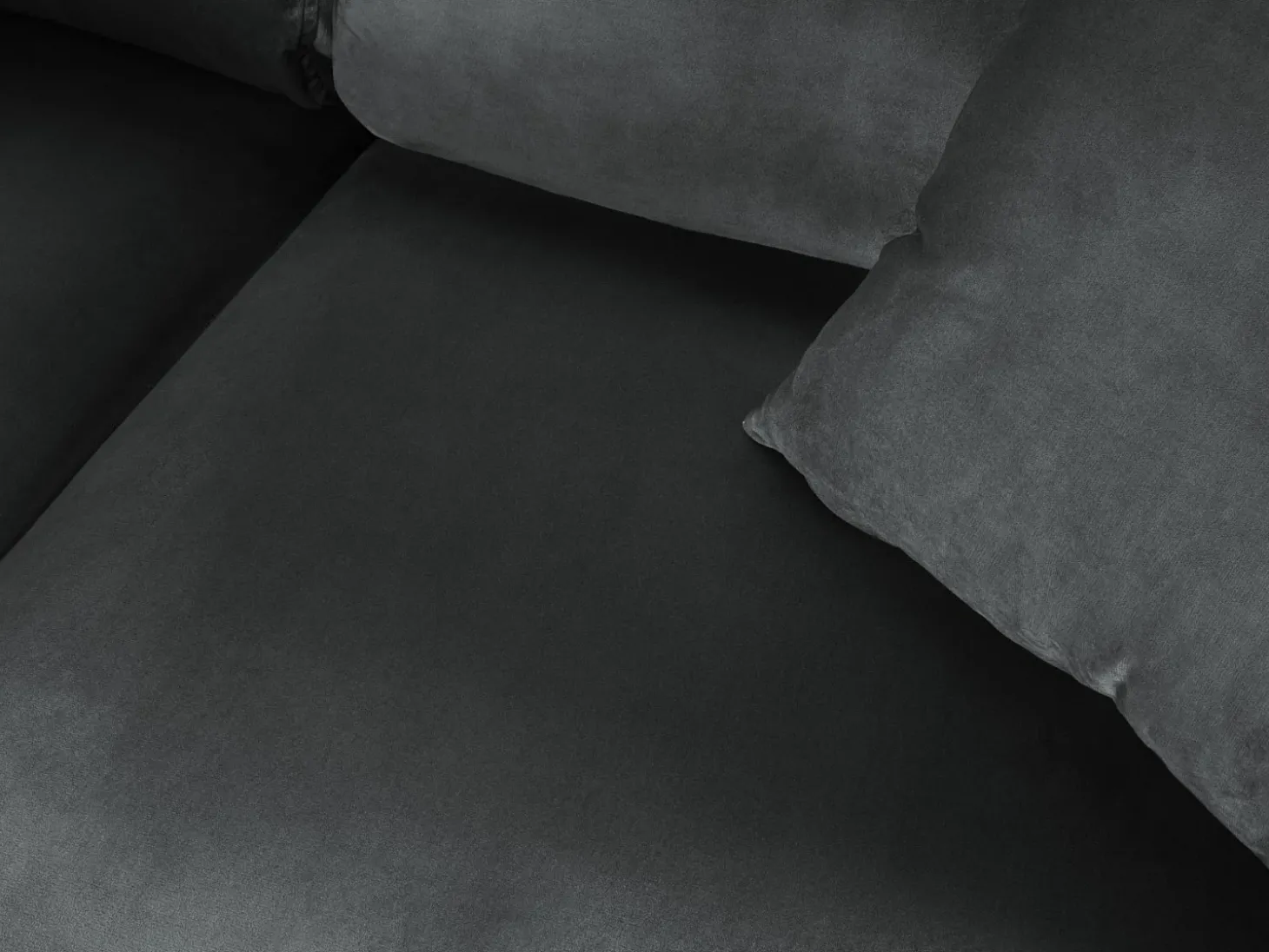 Cosmopolitan Design - Sofá convertível de canto esquerdo com caixa de arrumação "Kyoto" 5 lugares em veludo cinza escuro - 243x194x88cm