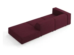 Cosmopolitan Design - Sofá direito "Arendal" 4 lugares em tecido chenille com efeito canelado rubi - 262x102x70cm