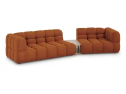 Cosmopolitan Design - Sofá modular direito "Sky" 3 lugares em veludo terracota - 353x148x75cm