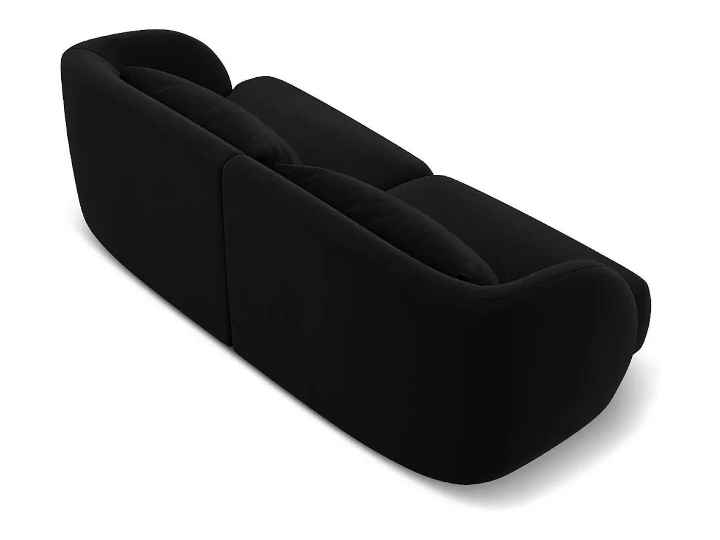 Cosmopolitan Design - Sofá "Tulum" 2 lugares em veludo preto - 180x90x70cm
