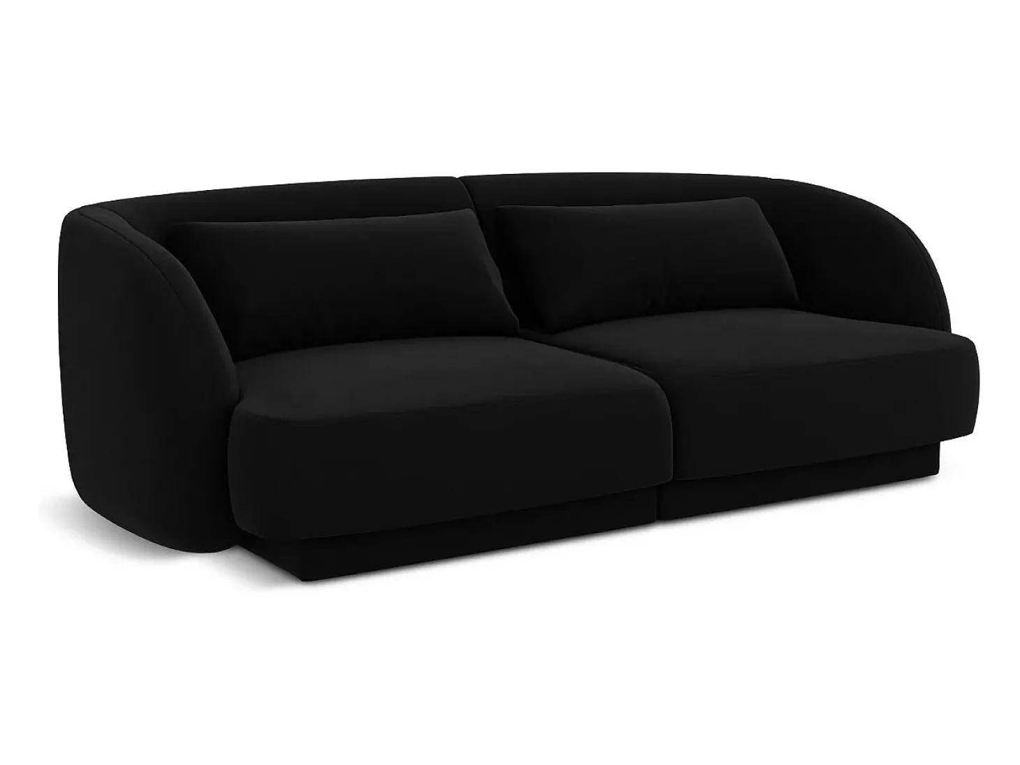Cosmopolitan Design - Sofá "Tulum" 2 lugares em veludo preto - 180x90x70cm