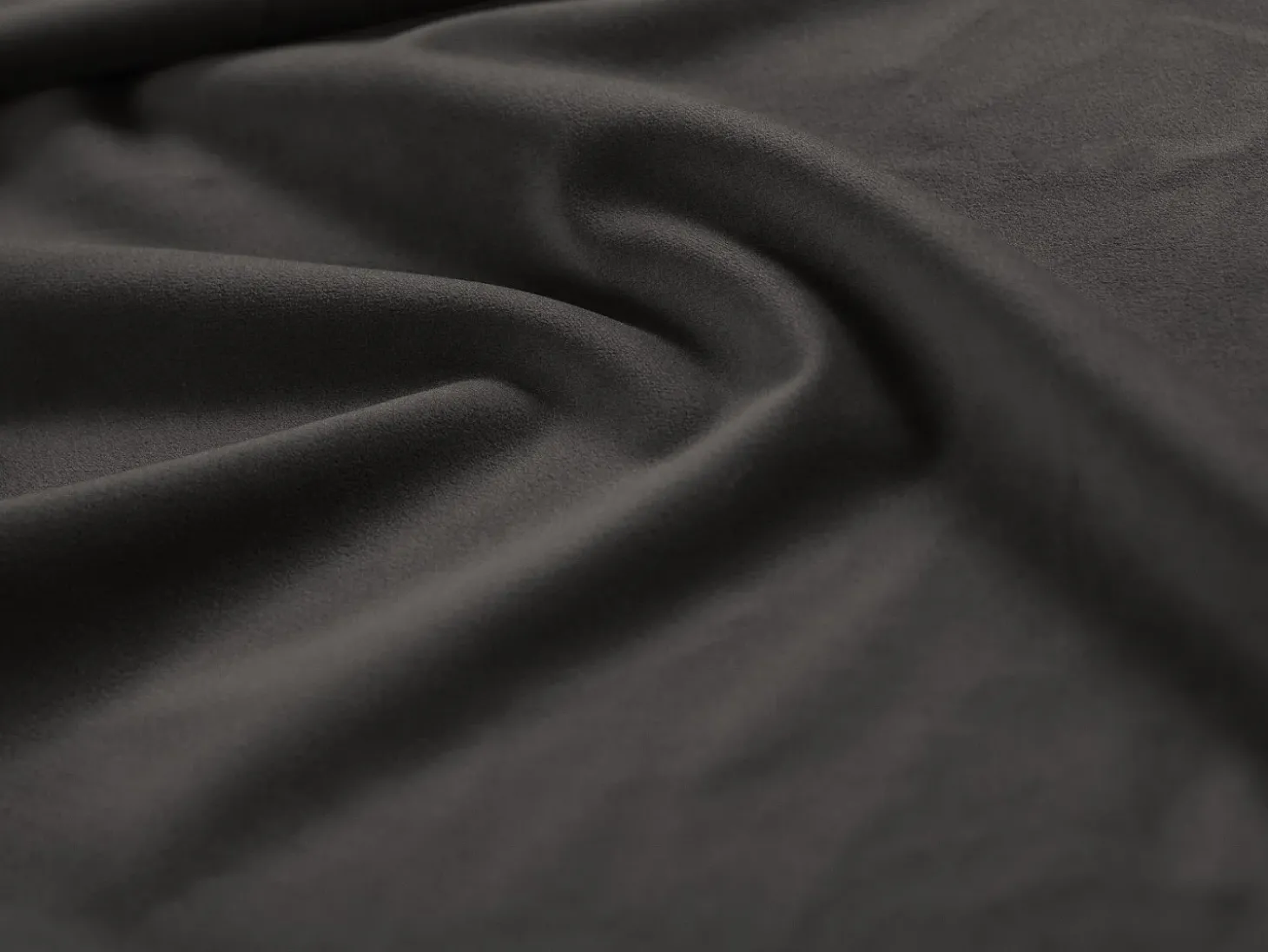 Cosmopolitan Design - Sofá panorâmico "Bali" 7 lugares em veludo cinza escuro - 383x185x75cm