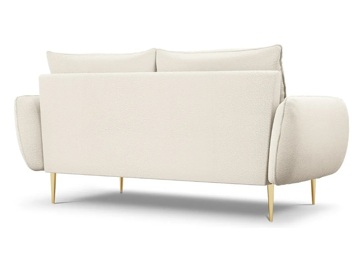 Cosmopolitan Design - Sofá "Vienna" 2 lugares em tecido bouclé bege - 160x92x95cm