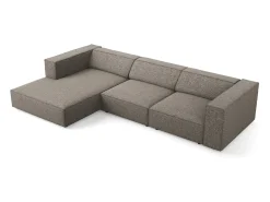 Cosmopolitan Design - Sofá de canto esquerdo "Arendal" 4 lugares em tecido chenille cinza - 284x166x70cm