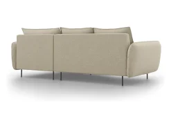 Cosmopolitan Design - Sofá de canto direito "Vienna" 5 lugares em tecido estrutural bege - 255x170x95cm