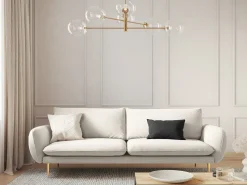 Cosmopolitan Design - Sofá "Vienna" 4 lugares em tecido bouclé bege - 230x92x95cm