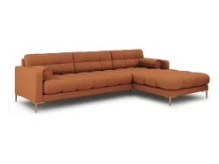 Cosmopolitan Design - Sofá de canto direito "Bali" 5 lugares em tecido estrutural tijolo - 293x185x75cm