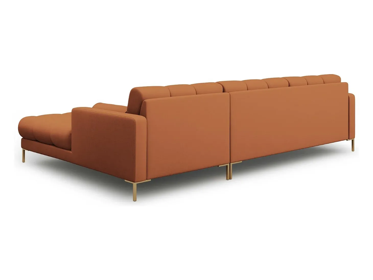 Cosmopolitan Design - Sofá de canto direito "Bali" 5 lugares em tecido estrutural tijolo - 293x185x75cm