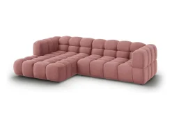 Cosmopolitan Design - Sofá modular de canto esquerdo "Sky" 4 lugares em veludo salmão - 272x162x75cm