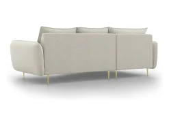 Cosmopolitan Design - Sofá de canto esquerdo "Vienna" 5 lugares em tecido estrutural bege claro - 255x170x95cm