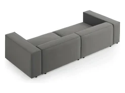 Cosmopolitan Design - Sofá "Arendal" 4 lugares em veludo cimento - 244x102x70cm