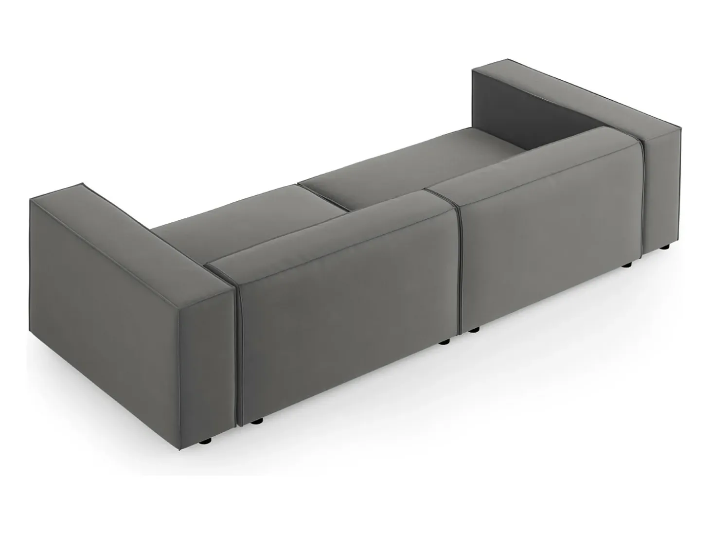 Cosmopolitan Design - Sofá "Arendal" 4 lugares em veludo cimento - 244x102x70cm