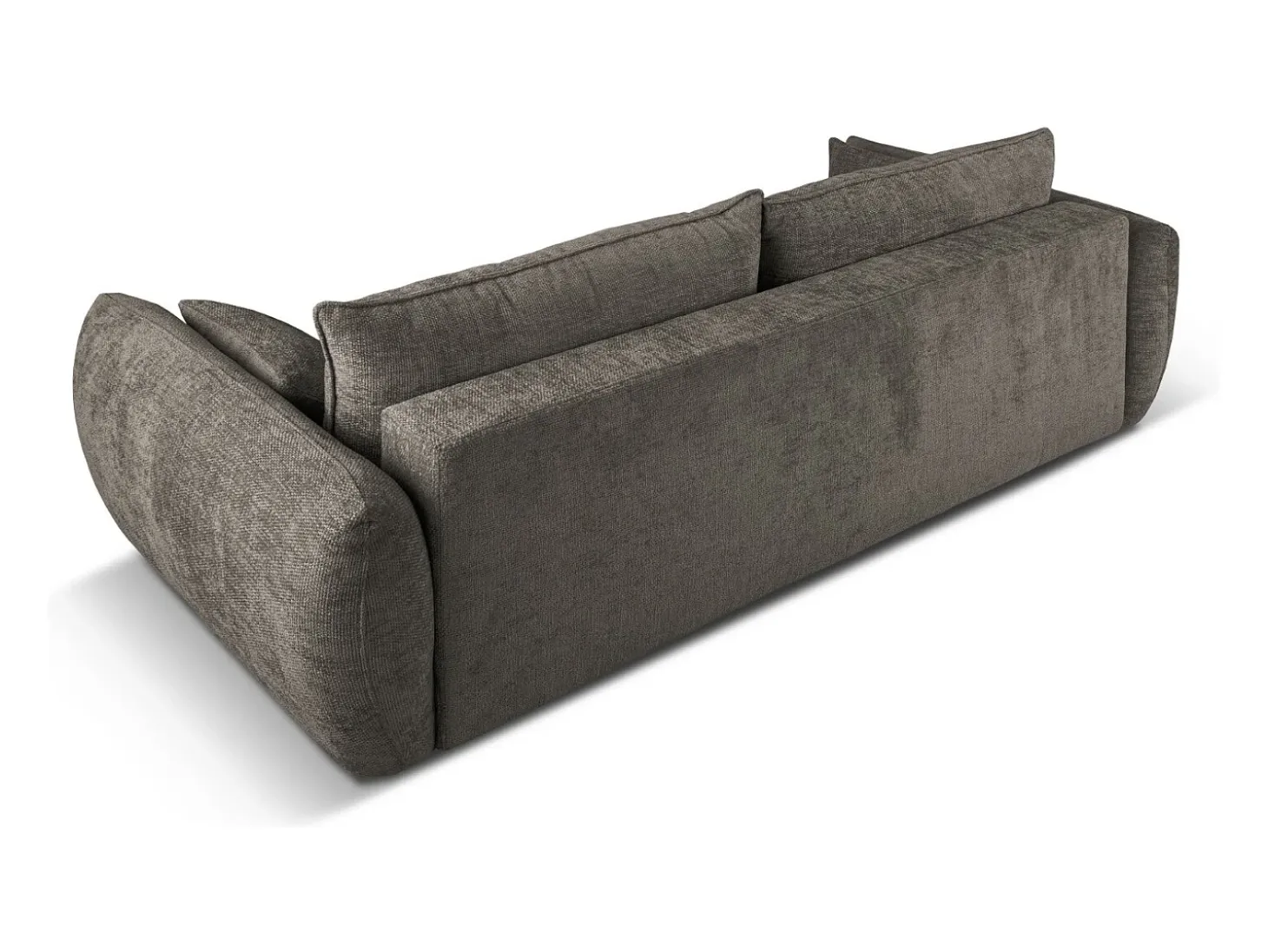 Cosmopolitan Design - Sofá-cama com compartimento de arrumação "Matera" 3 lugares em tecido chenille cinza - 240x108x86cm