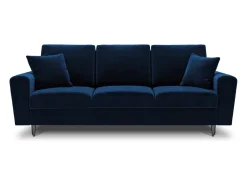 Cosmopolitan Design - Sofá-cama com compartimento de arrumação "Kyoto" 3 lugares em veludo azul real - 235x100x88cm