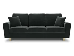 Cosmopolitan Design - Sofá-cama com compartimento de arrumação "Kyoto" 3 lugares em veludo cinza escuro - 235x100x88cm