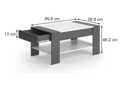 Couchtisch antracite/branco 99.6x58.8x48.2 august